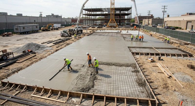 Commercial Slab Installation in Williamsburg, VA